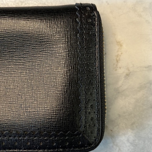 Cole Haan  Vintage  Wallet  Clutch Black soft Saffiano  Beautiful Lacy edges EUC - Picture 10 of 16